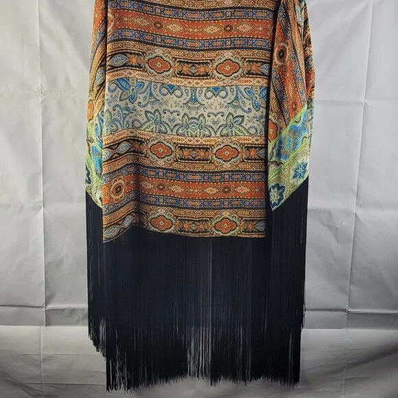 Boston Proper  Long Ombre Fringe dress Size Medium Hippiecore - Picture 3 of 5
